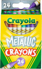 Crayola Metallic Crayons, Kids Art Supplies, 24 Count, Coloring Supplies, Gift for Kids, Ages 3, 4, 5, 6