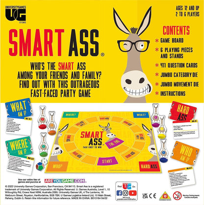 University Games, Smart Ass, The Ultimate Party Game, for Families and Adults Ages 12+, 2 to 6 Players