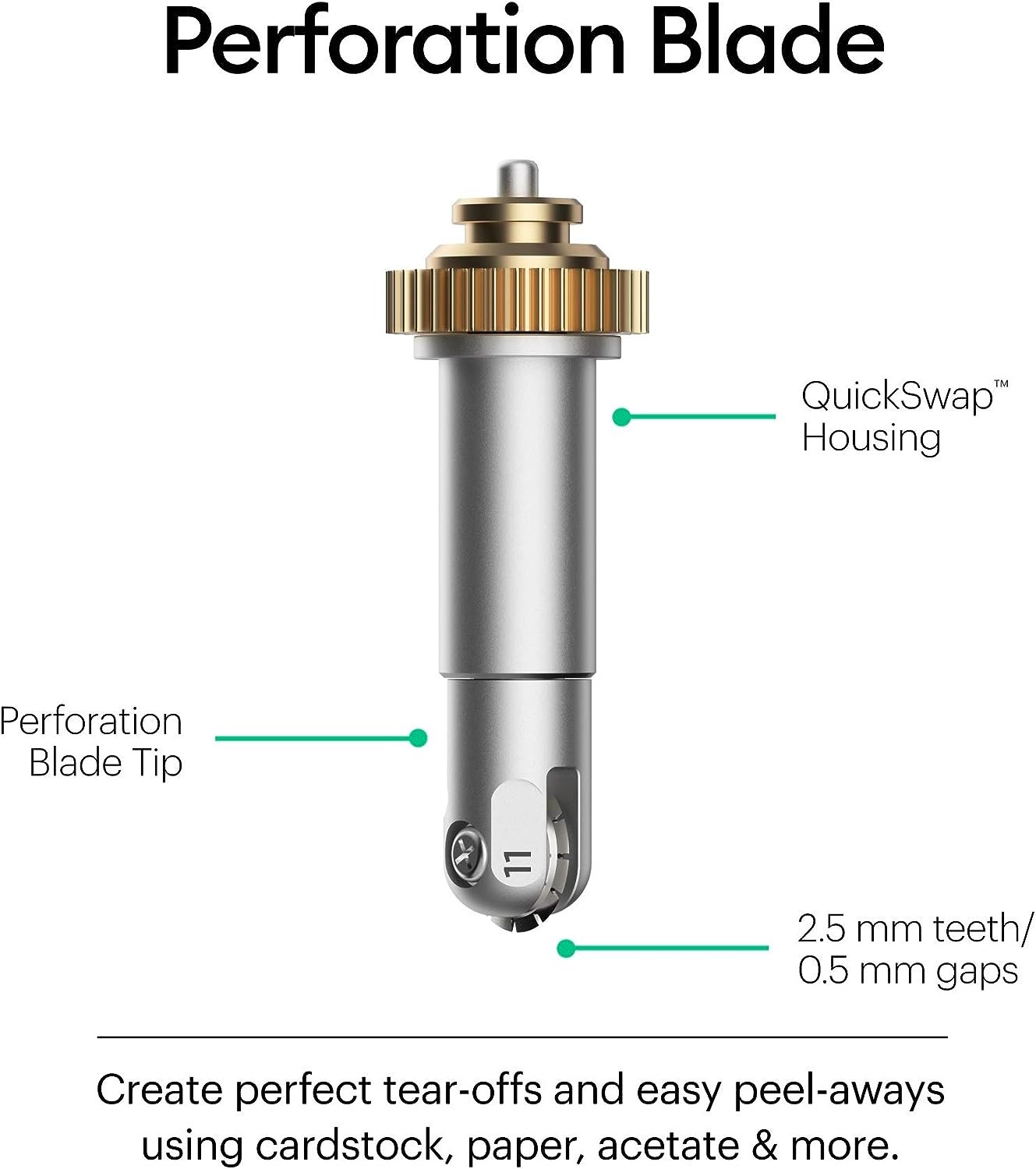 Cricut Basic Perforation Blade + QuickSwap Housing, Cutting Blade with 2.5 mm Teeth / 0.5 mm Gaps, Cuts Paper, Cardstock, Acetate & More, Compatible with Cricut Maker Cutting Machine Silver