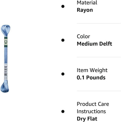 DMC 1008F-S799 Shiny Radiant Satin Floss, Medium Delft, 8.7-Yard