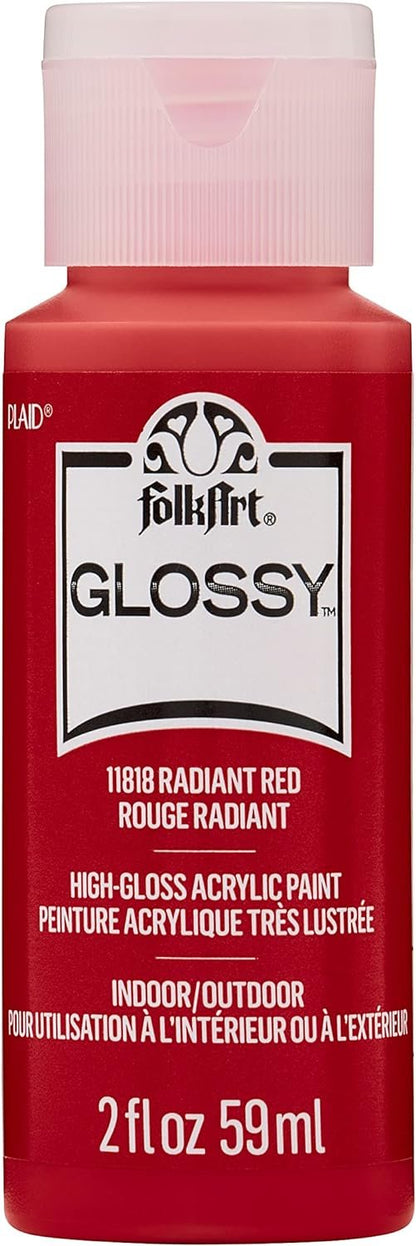 FolkArt, Neptune Blue 2 fl oz Assorted 59ml Brilliant Gloss Acrylic Paint for Easy to Apply DIY Crafts, Art Supplies with A Glossy Finish, 11827