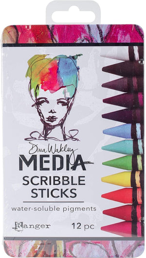 Ranger MDA54733 Dina Wakley Media Scribble Sticks 12/Pkg, 1 Count (Pack of 1)