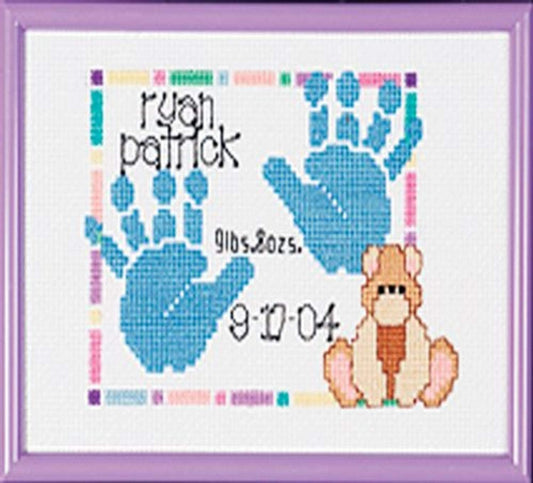 Janlynn/Special Moments Mini Counted Cross Stitch Kit 5"X7", Baby Footprints (14 Count)