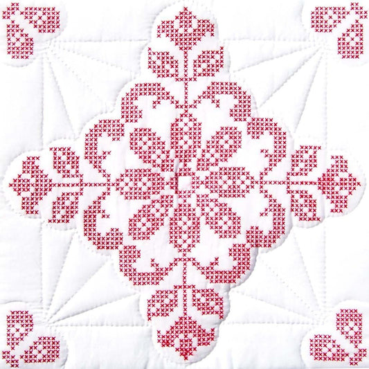 Jack Dempsey Needle Art 732282 XX Williamsburg 6-Quilt Block, 18-Inch by 18-Inch, White