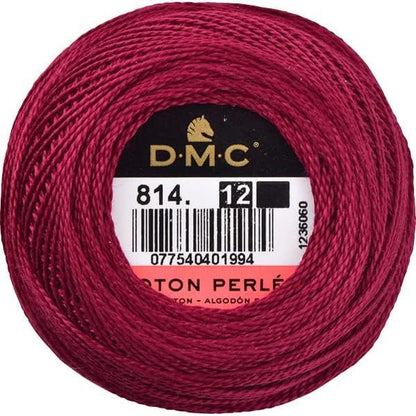 DMC 116 12-814 Pearl Cotton Thread Balls, Dark Garnet, Size 12