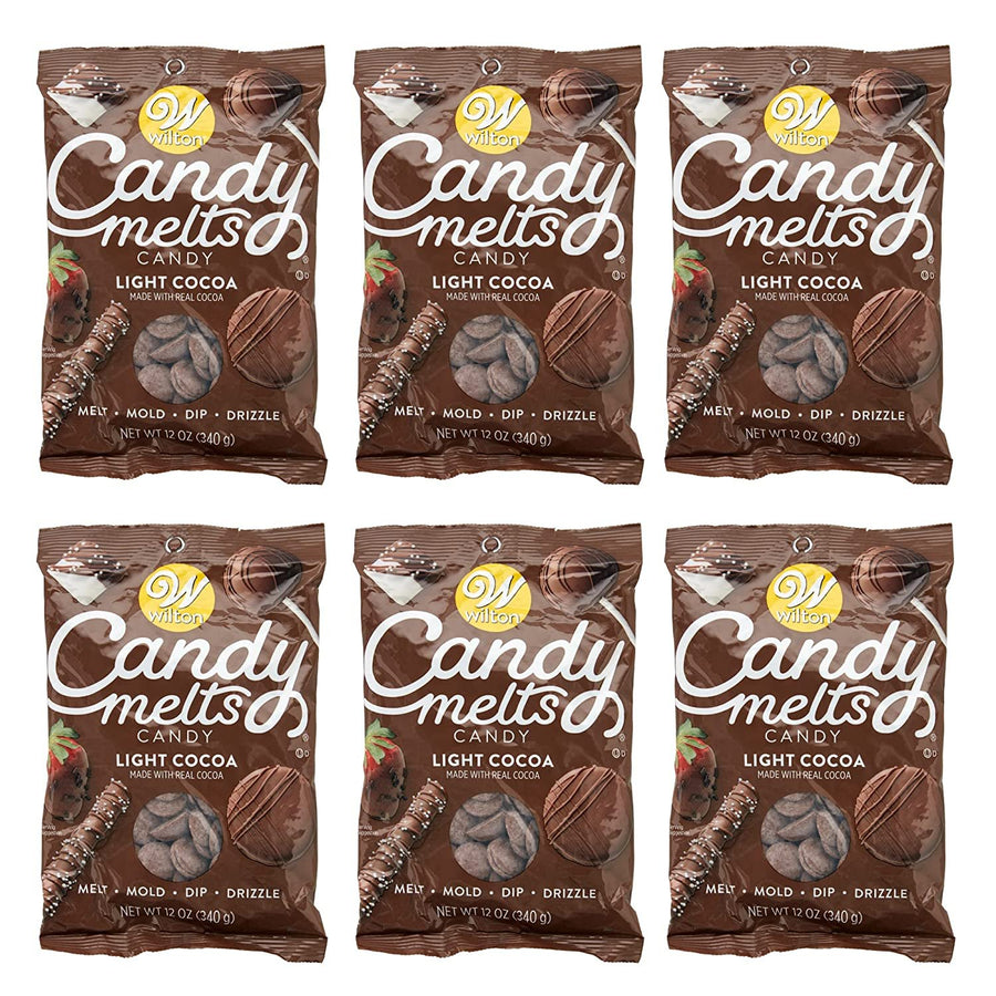 Wilton 12 oz Candy Melts Candy, Light Cocoa (Pack of 6)