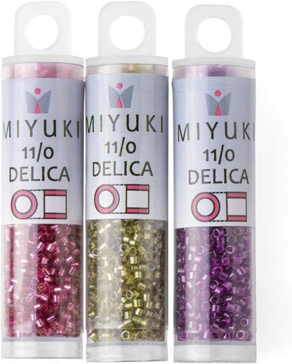 Miyuki Delica Seed Beads Bundle: Size 11/0, Berry Patch Palette Collection DB281, DB908, DB1341