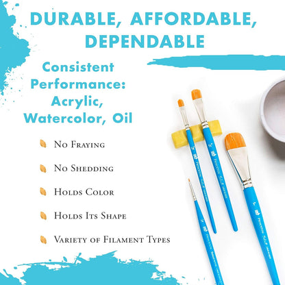 Princeton Select Artiste, Series 3750, Paint Brush for Acrylic, Watercolor and Oil, Oval Wash, 3/4 Inch