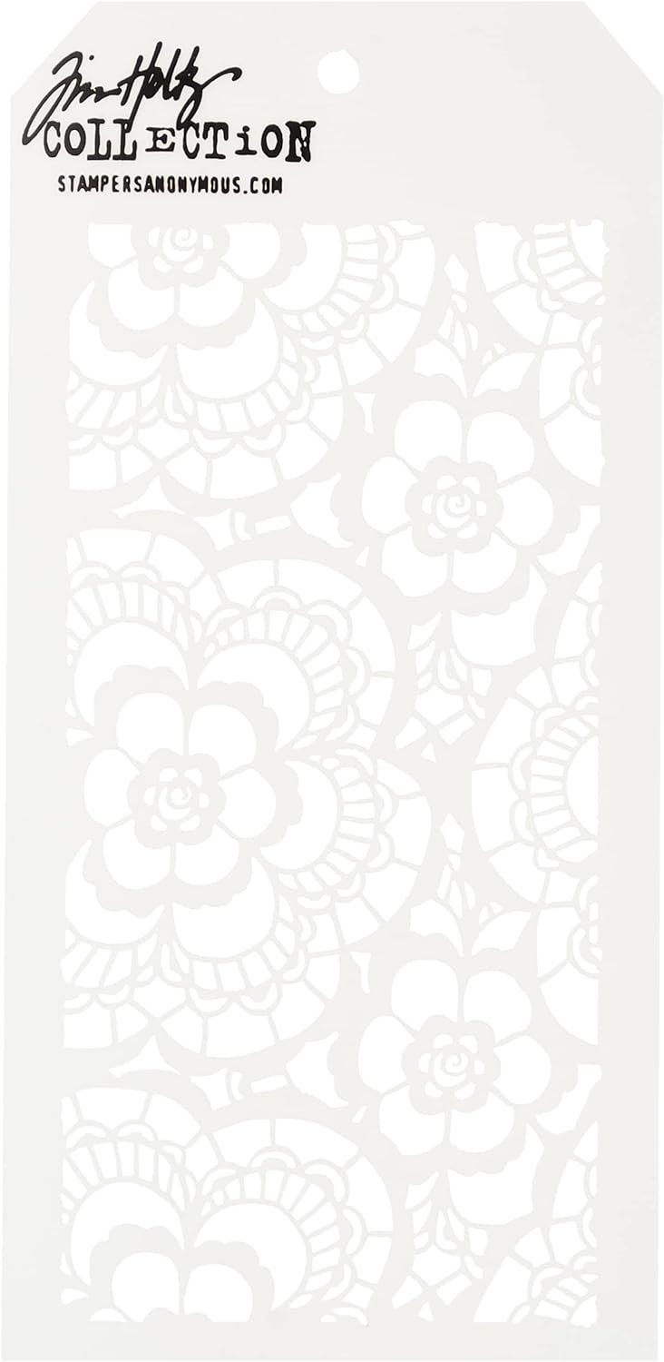 Stampers Anonymous Tim Holtz Layered Lace Stencil, 4.125" x 8.5"