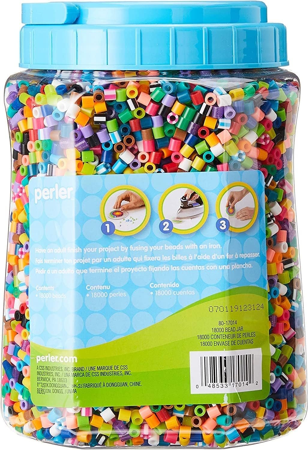 Perler Beads Bulk Assorted Multicolor Fuse Beads for Kids Crafts, Small, 18000 pcs