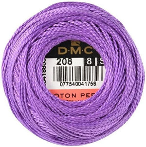 DMC 116 8-208 Pearl Cotton Thread Balls, Very Dark Lavender, Size 8