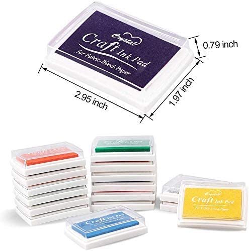 Pixiss Mini Ink Blending Tools with 24 Foam Pads, Ink Pads in 15 Colors for Rubber Stamps, Distressing, Scrapbooking, Wood and Fabric