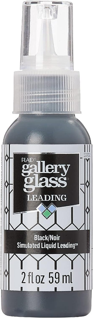 Gallery Glass, Black Liquid 2 fl oz Leading Perfect for Stained Glass DIY Paint Projects, 19702