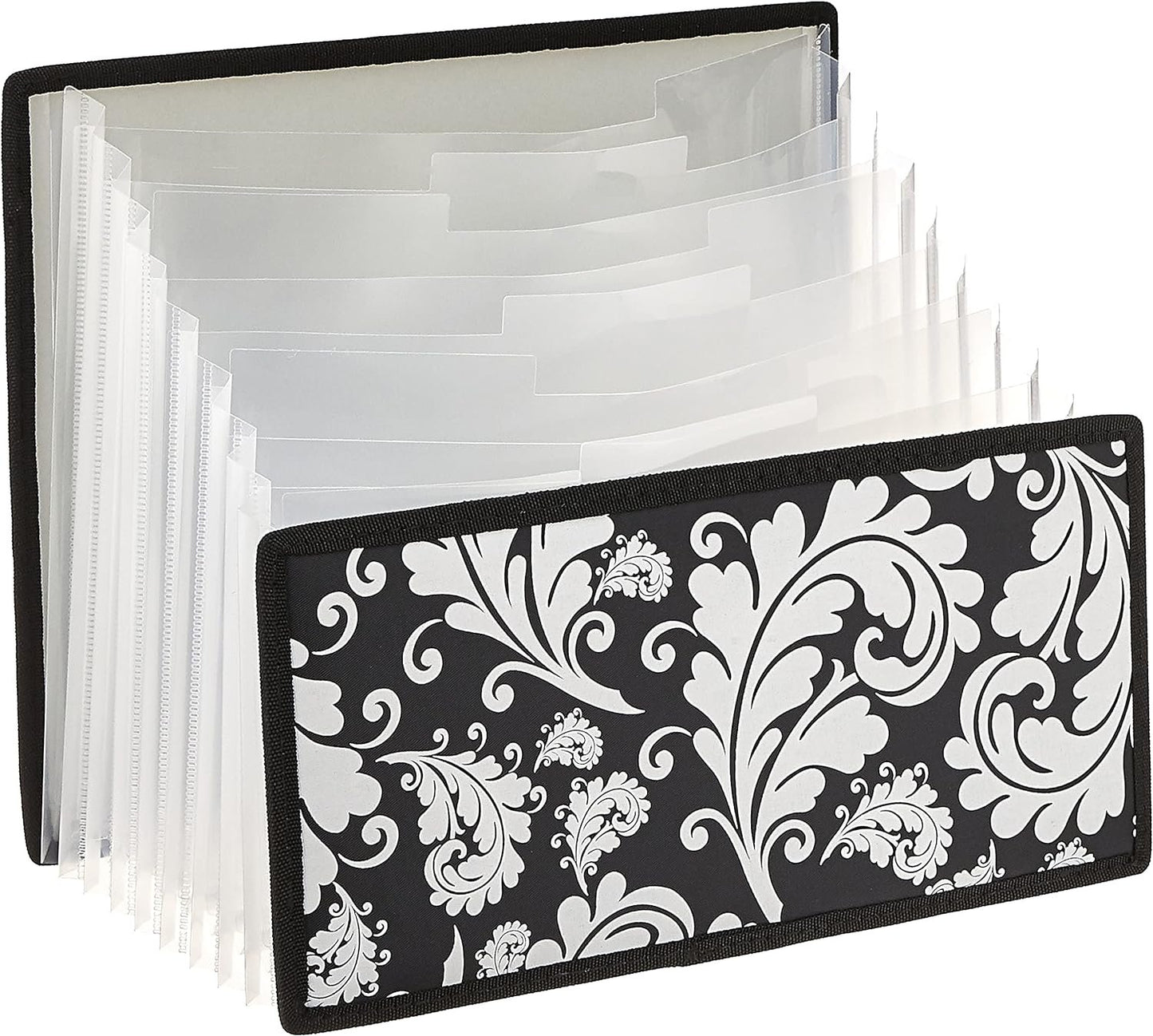 Storage Studios Projections Paper Holder with 10 Expandable Sections, 14.625 x 9 x 14.25 Inches, Black and White (CH92650)