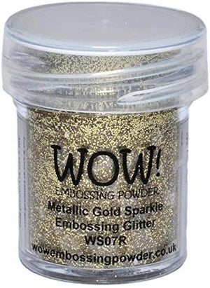 Wow! Sparkle Bundle - Embossing Powders 4 (15ml) Jars Metallic Gold Sparkle, Metallic Copper Sparkle, Pearl Gold Sparkle and Metallic Silver Sparkle (Gold, Silver)