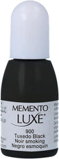 Tsukineko Memento Luxe Re-Inker for Stamp, Tuxedo Black