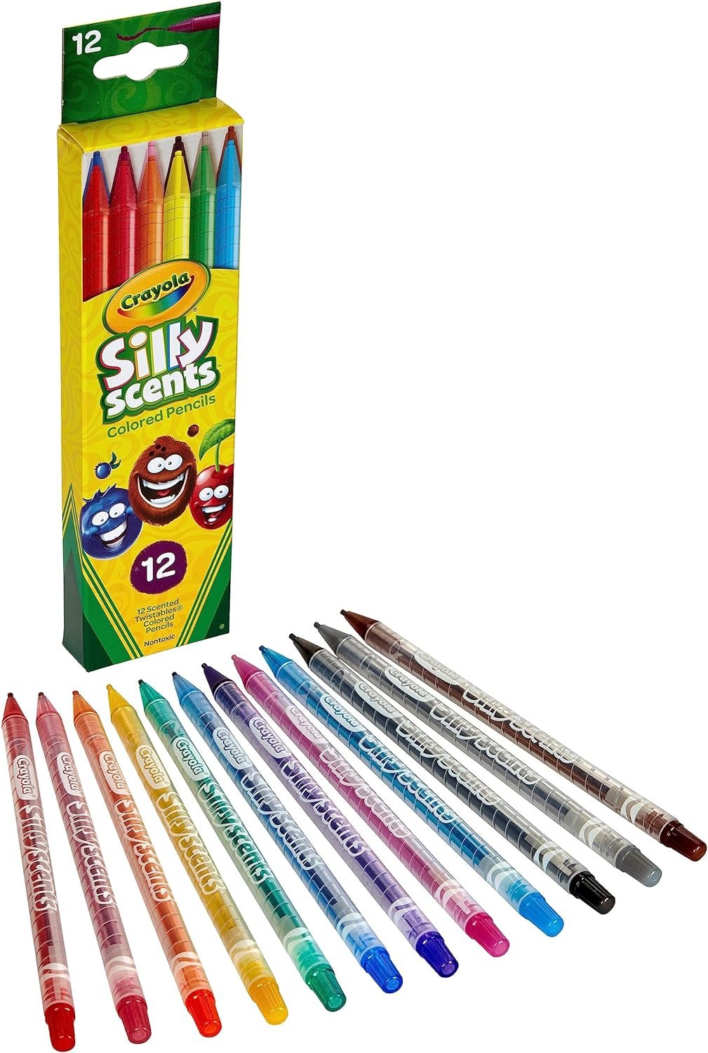 Crayola Silly Scents Twistables Colored Pencils, 12 Count, Ages 3 & Up (68-7402)