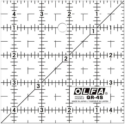 OLFA 1071797 QR-4S 4-1/2-Inch Square Frosted Advantage Acrylic Ruler