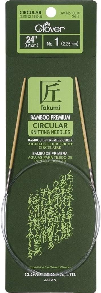 Clover Takumi Bamboo Circular Knitting Needles 24-inch-Size 9/5.5mm, 2.5 x 9.36 x 23.18 cm, Multicoloured