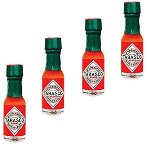 Tabasco Sauce Mini Travel Bottles - Refills for Hot Sauce Travel Keychain. Miniature Gifts Bottle For On The Go. Set of 4.