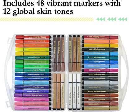 The Pencil Grip Magic Tri Stix, Non-Toxic and Washable Markers For Kids, 24 Assorted Stix Markers, TPG-397