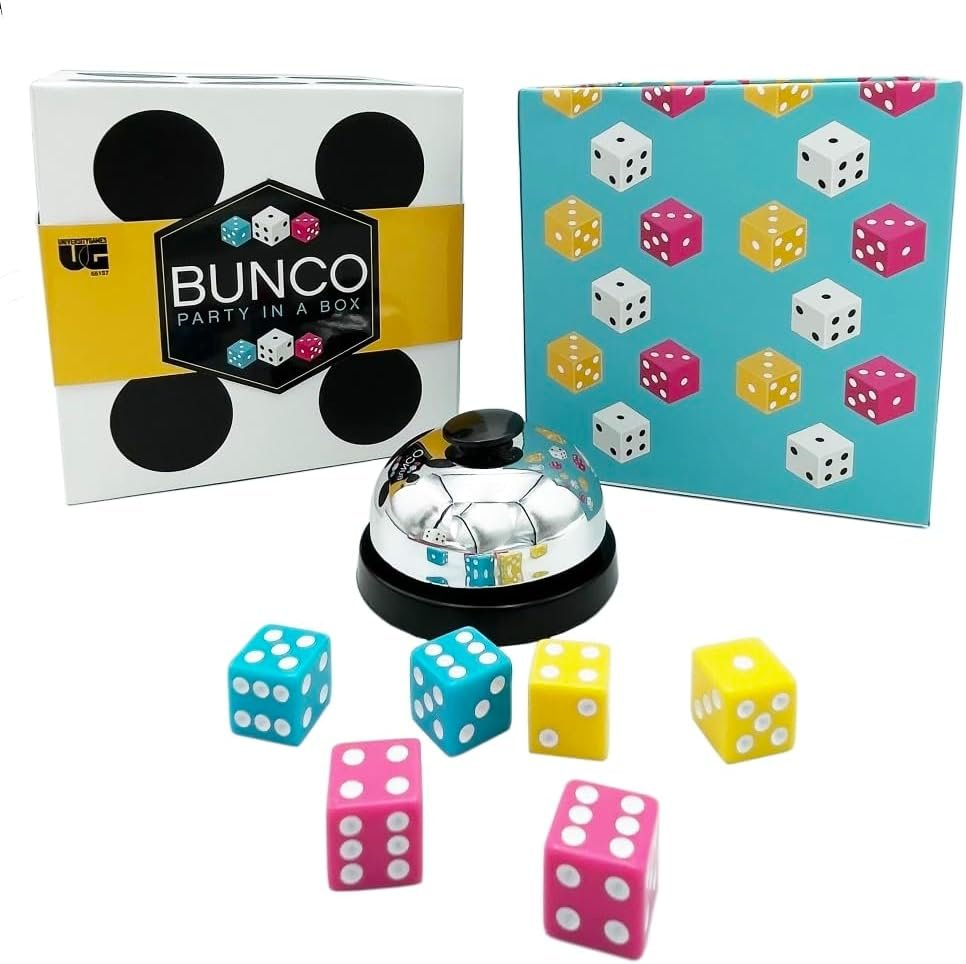 University Games | Bunco Party in a Box Game, for Ladies Night with The Girls, Complete with Fuzzy Die! for 2 to 12 Players Ages 8 and Up