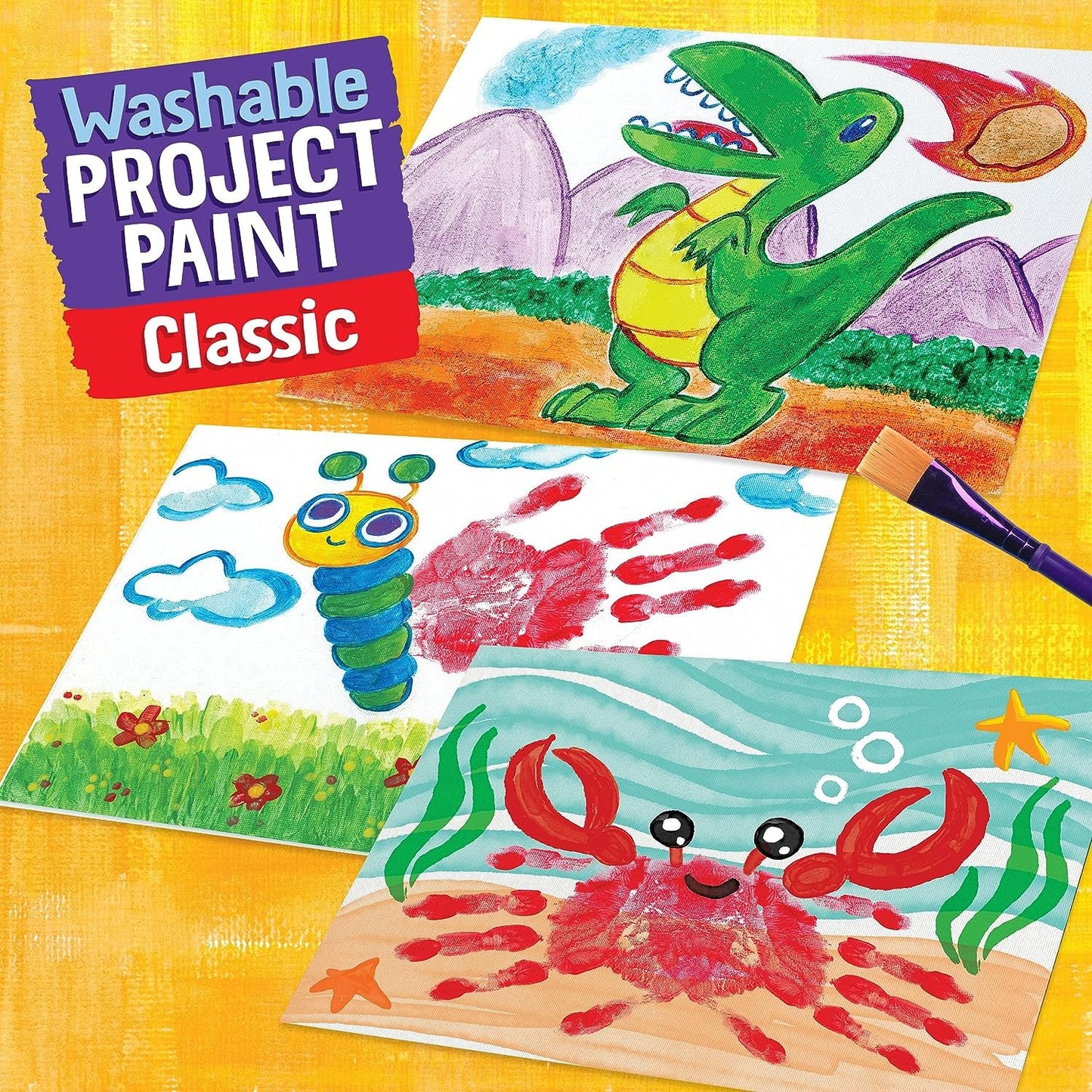 Crayola Washable Kids Paint, Classic Colors, 6 Count, Painting Supplies, Gift