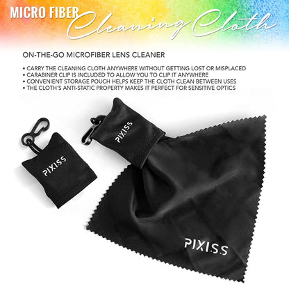 Camera Color Correction White Balance Card, 4In1 Color Correction Card Set by Pixiss, 18% Gray, Black, All in Glossy and Matte, Premium Exposure Card Set with Free Camera Lens Micro Fiber Cloth