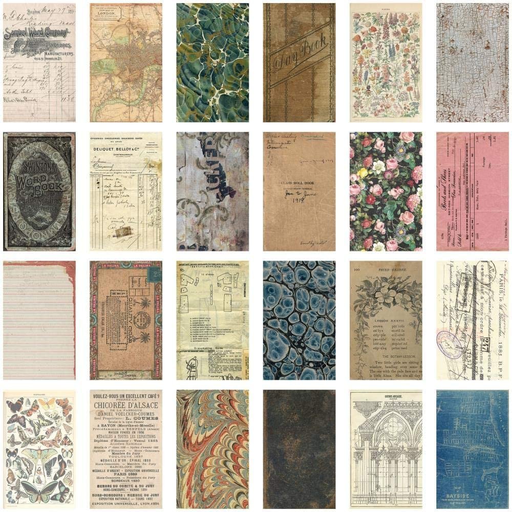 Tim Holtz Backdrops 2021 Set - Backdrops Volume #1 and Volume #2 - 6x10 Decorative Papers