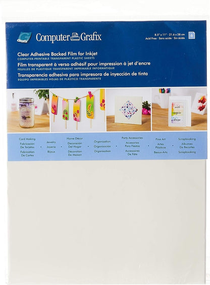 Grafix KCI811-6 Ink Jet Film, 8-1/2-Inch by 11-Inch, 6-Pack, Clear