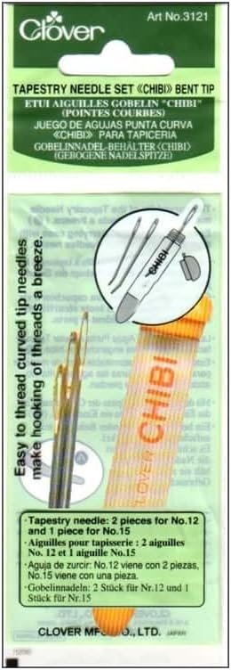 Clover 3121 Tapestry Needle Set Chibi, Bent Tip , Beige