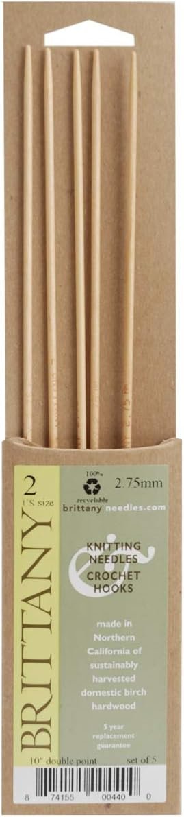 Brittany DP108 Double Point Knitting Needles 10" 5/Pkg-Size 8/5mm