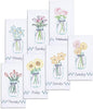 Jack Dempsey Needle Art Mason Jar Bouquets Embroidery Towels, Cotton, white