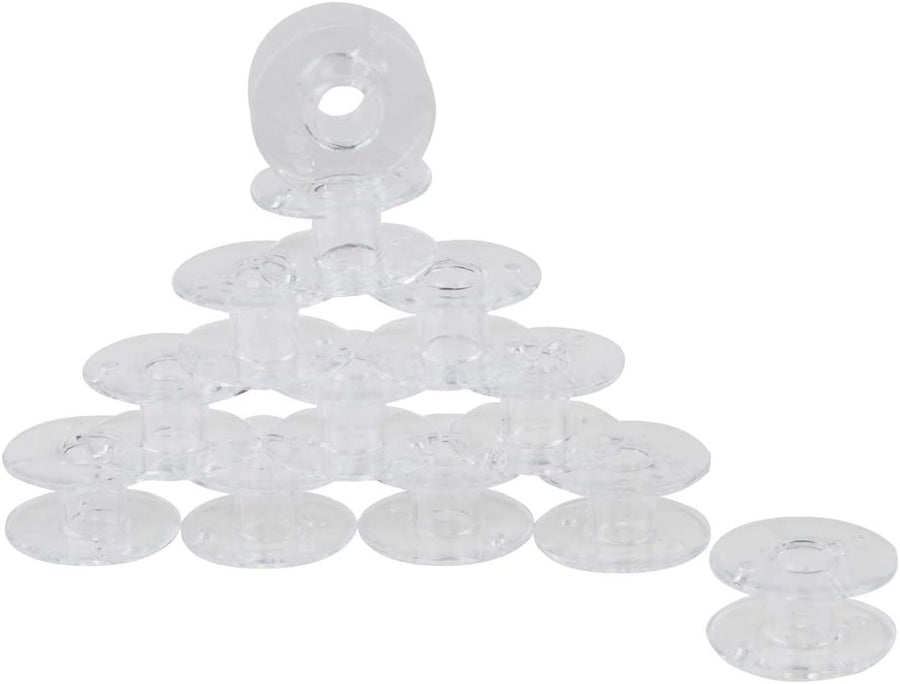 SINGER 06543 Class 15J Bobbins, Transparent, 12-Count