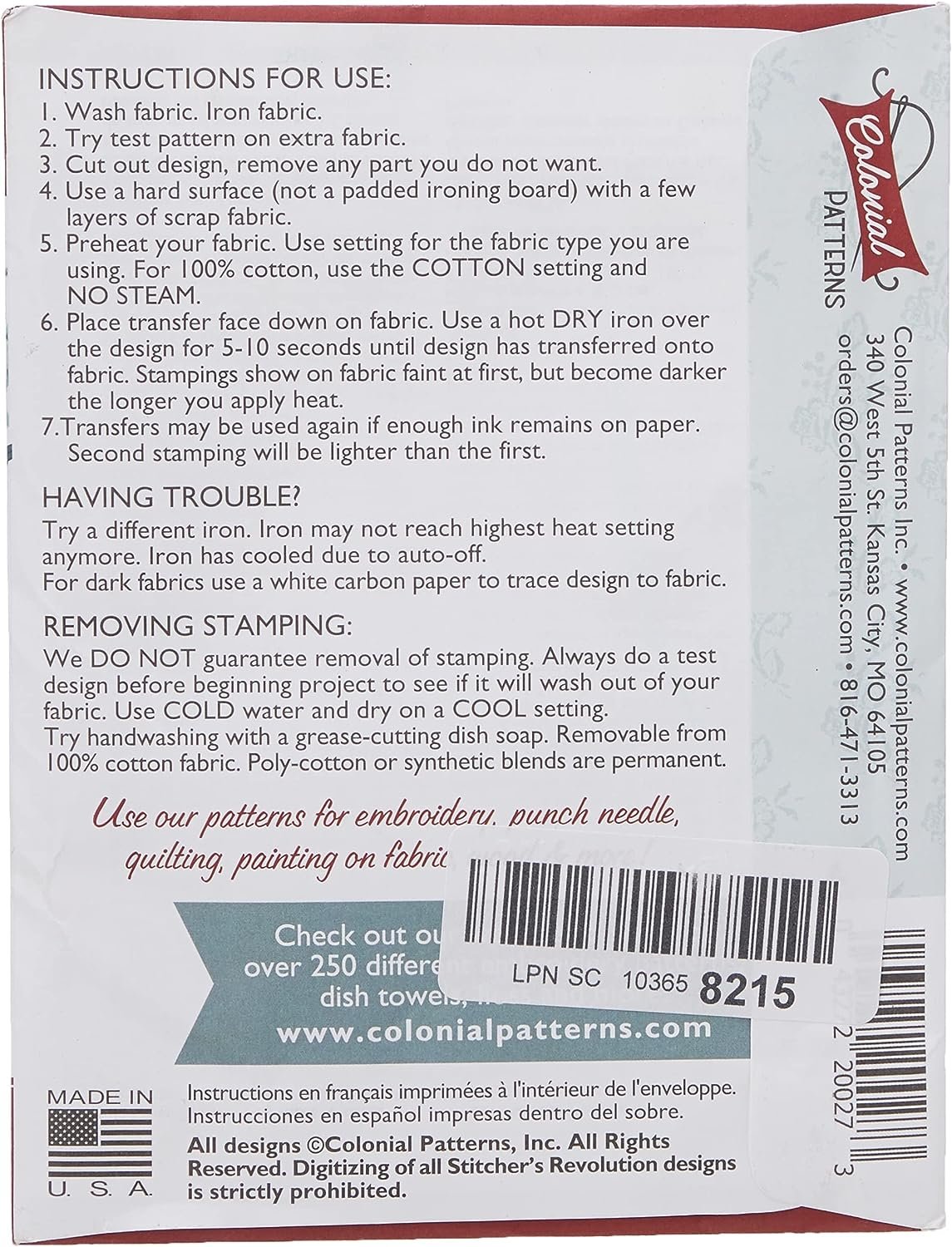 Stitcher's Revolution Cute Kitchen Sayings Iron-On Transfer Patterns for Embroidery, red