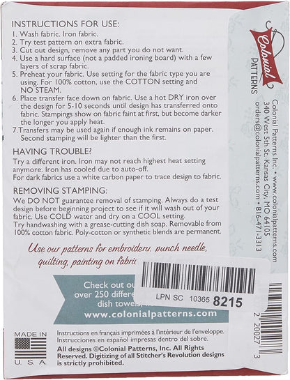 Stitcher's Revolution Cute Kitchen Sayings Iron-On Transfer Patterns for Embroidery, red