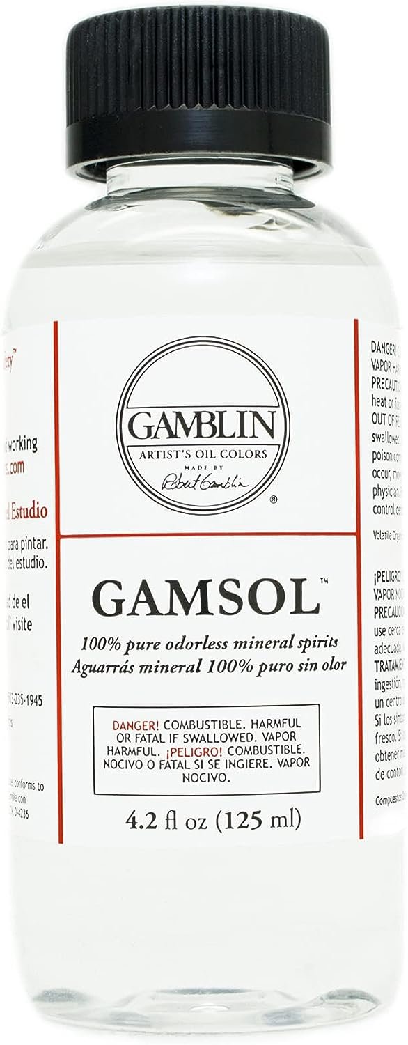 Gamblin Gamsol Odorless Mineral Spirits Bottle, 4.2oz