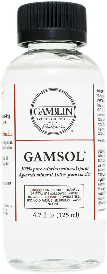 Gamblin Gamsol Odorless Mineral Spirits Bottle, 4.2oz