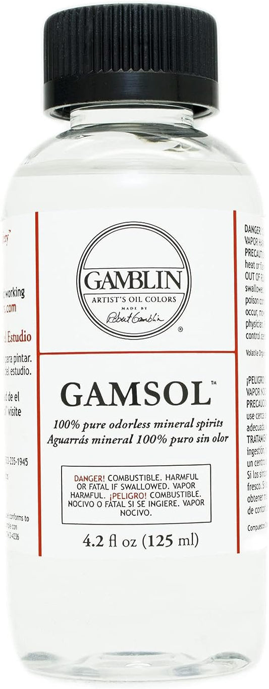 Gamblin Gamsol Odorless Mineral Spirits Bottle, 4.2oz