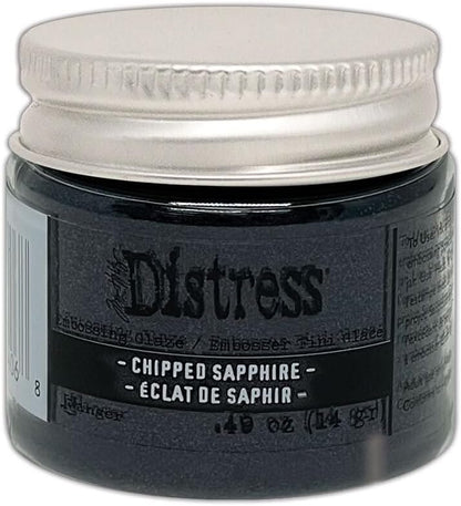 Bundle - 12 Distress Embossing Glaze - Tim Holtz -Coral Sapphire Lagoon Lawn Peacock Lemonade Mahogany Sage Olive Pumice Preserves Marmalade - Ranger Ink 2023 Release