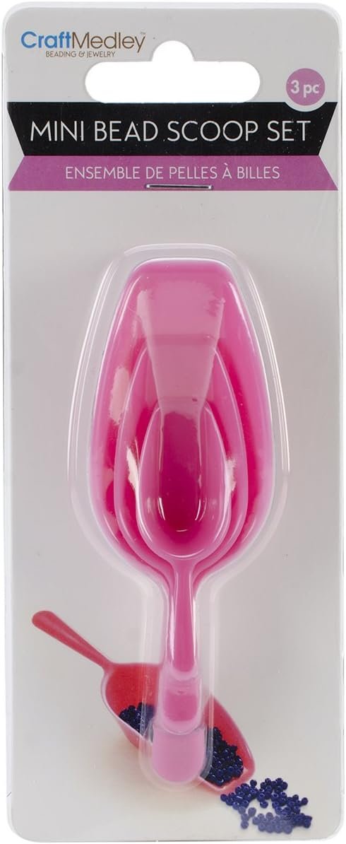 Multicraft Imports Craft Medley BT256 Beading & Jewelry Tool, Scoop-It Mini Bead Scoop Set, 3-Piece