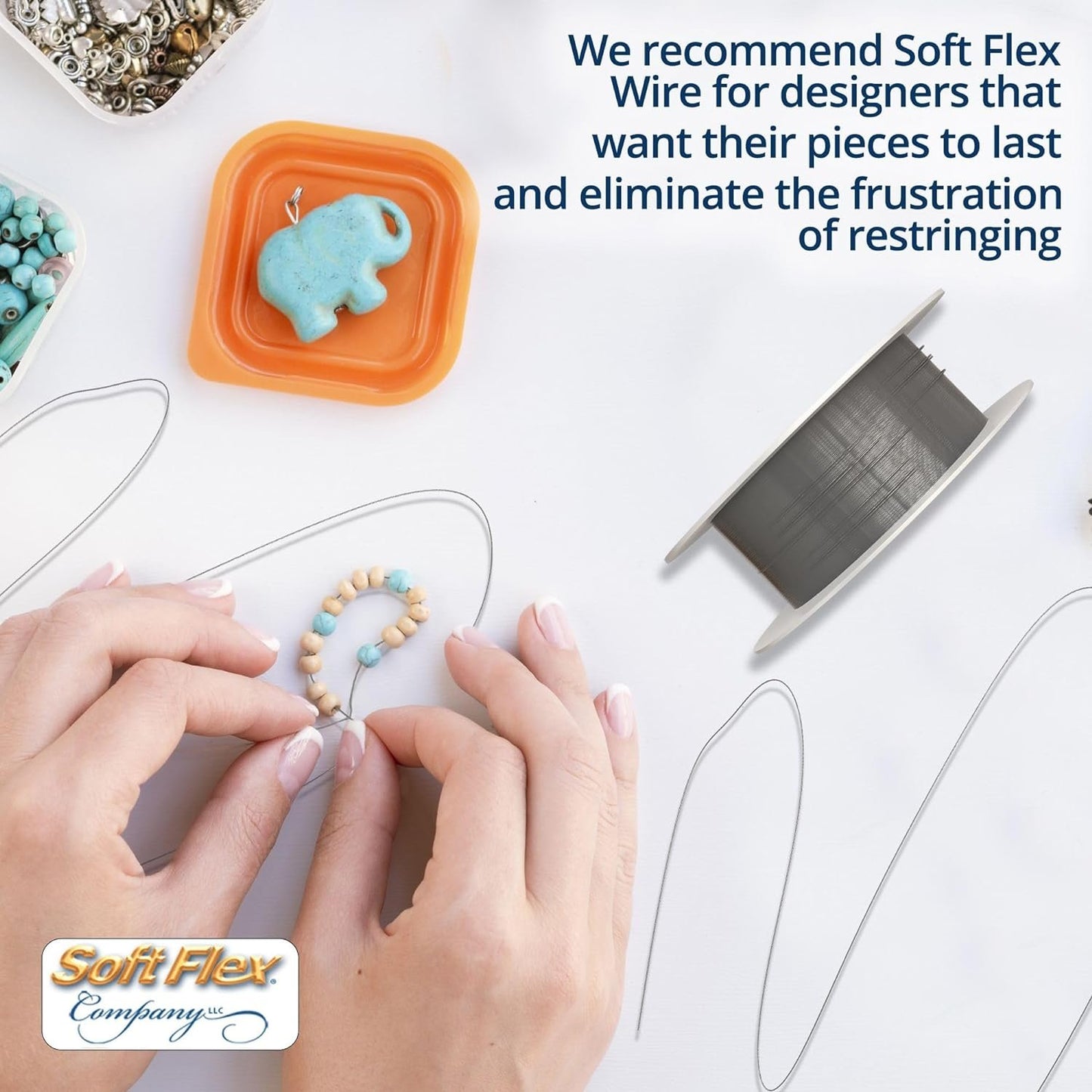Soft Flex Kink Resistant Beading Wire - Very Fine 0.10 Diameter - Jewelry Making Bead Wire - 30 Ft
