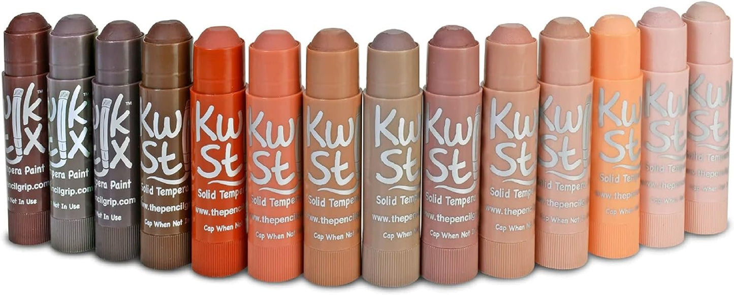 The Pencil Grip Kwik Stix Solid Paint Pens, Assorted Skin Tones, Pack of 14