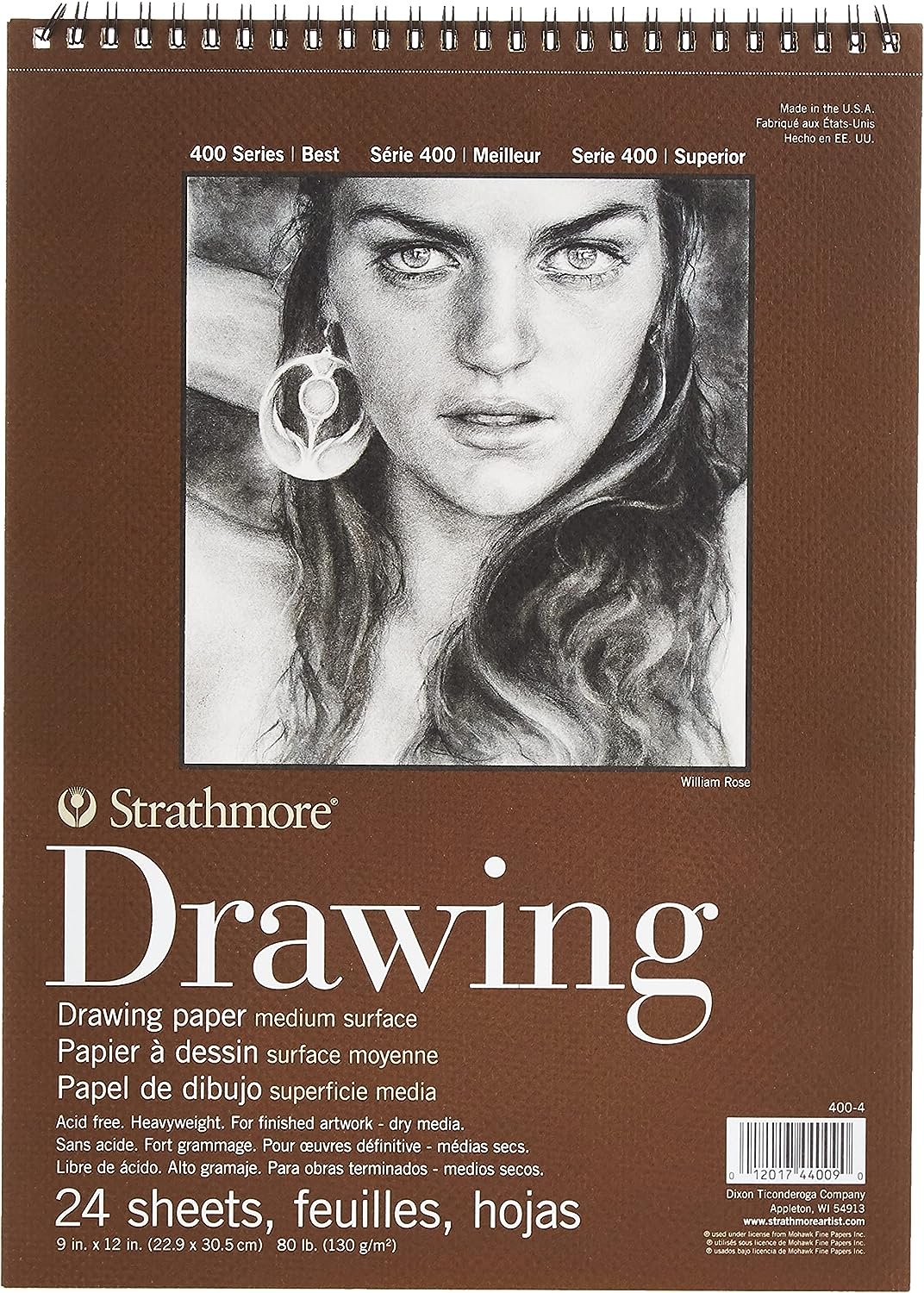 Strathmore Medium Drawing Spiral Paper Pad 9"X12"-24 Sheets -400400, Medium