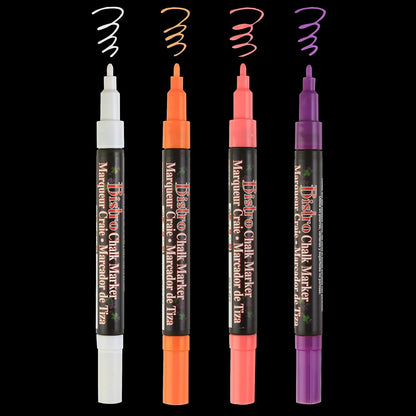 Uchida, 482-4H, 4 Piece, Bistro Fine Line Chalk Marker Set, Fluorescent Colors