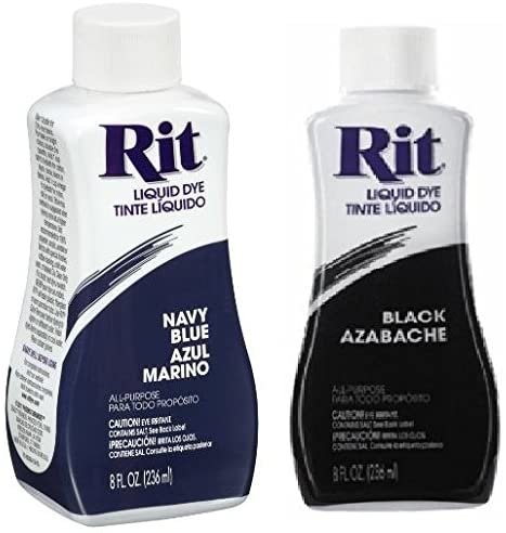 Rit Liquid Dye Black 8 Oz & Rit Dye Liquid Fabric Dye, 8-Ounce, Navy Blue