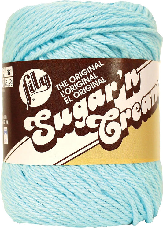 Lily Sugar 'N Cream The Original Solid Yarn, 2.5oz, Medium 4 Gauge, 100% Cotton - Robins Egg - Machine Wash & Dry (10200101215)