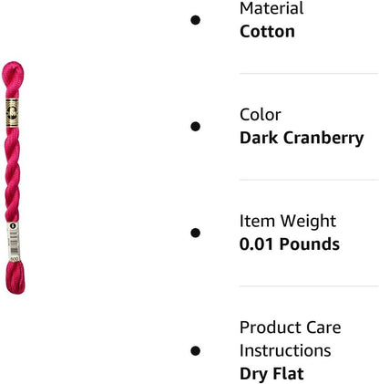 DMC 115 3-600 Pearl Cotton Thread, Very Dark Cranberry