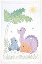 Jack Dempsey Needle Art - Dinosaurs Crib Quilt Top,white,40" x 60"