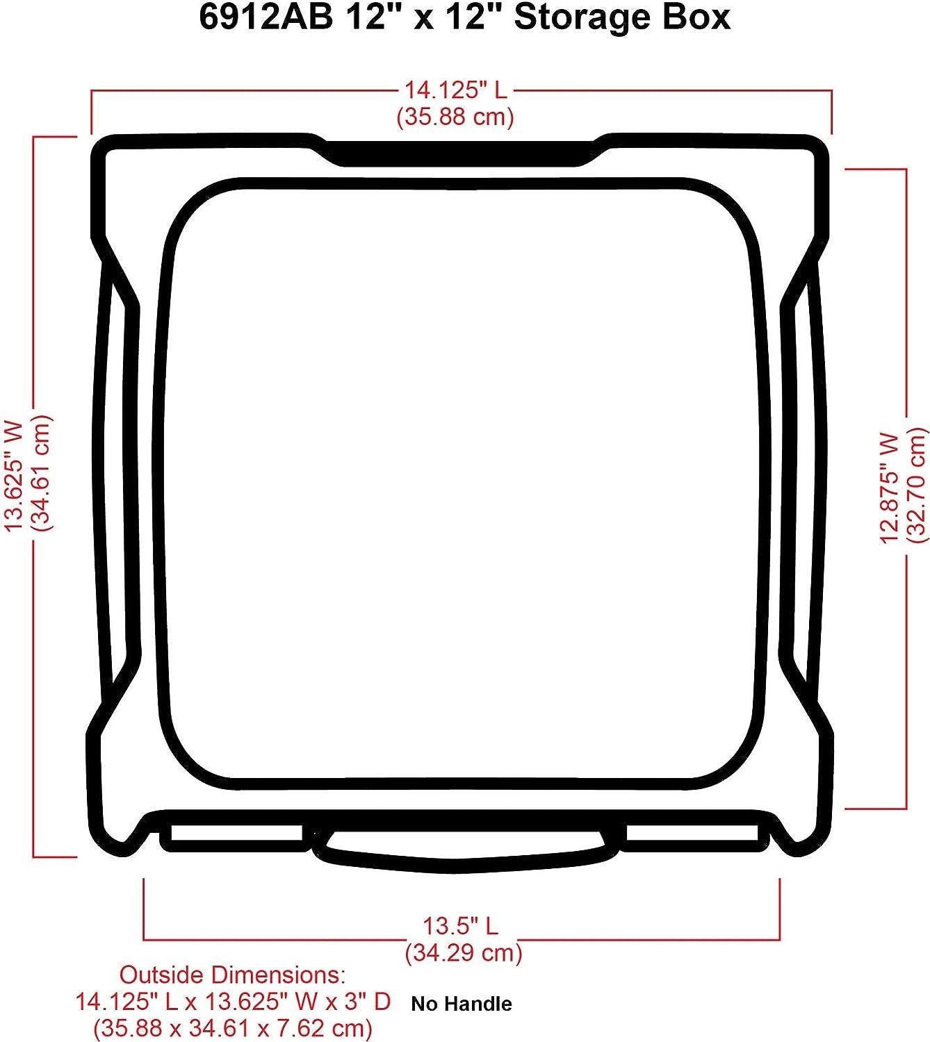 ArtBin 6912AB Essentials One-Compartment 12" x 12" Box, Art & Craft Organizer, [1] Plastic Storage Case, Clear, 14.125" x 13.625" x 3"